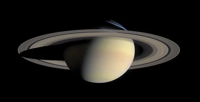 Saturn and its rings, imaged by the Cassini spacecraft