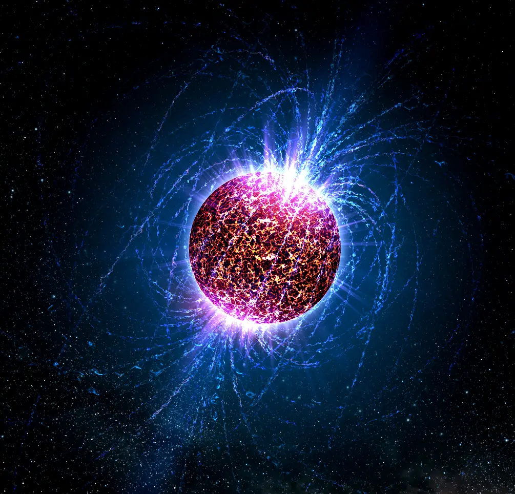 Artist's impression of a neutron star with magnetic field lines