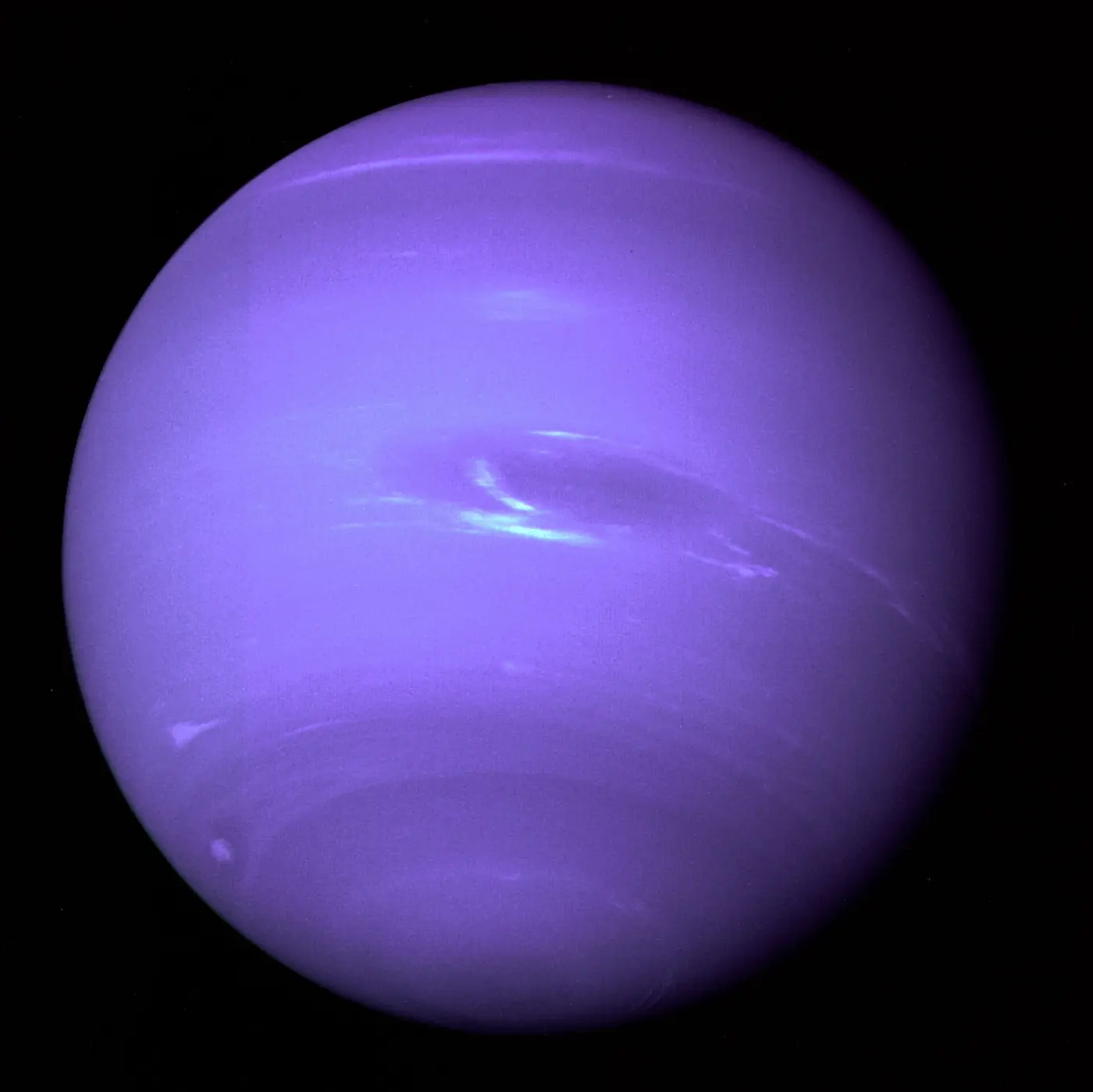 The blue planet Neptune against a black background